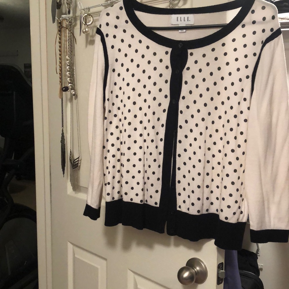 Button down polka dot sweater